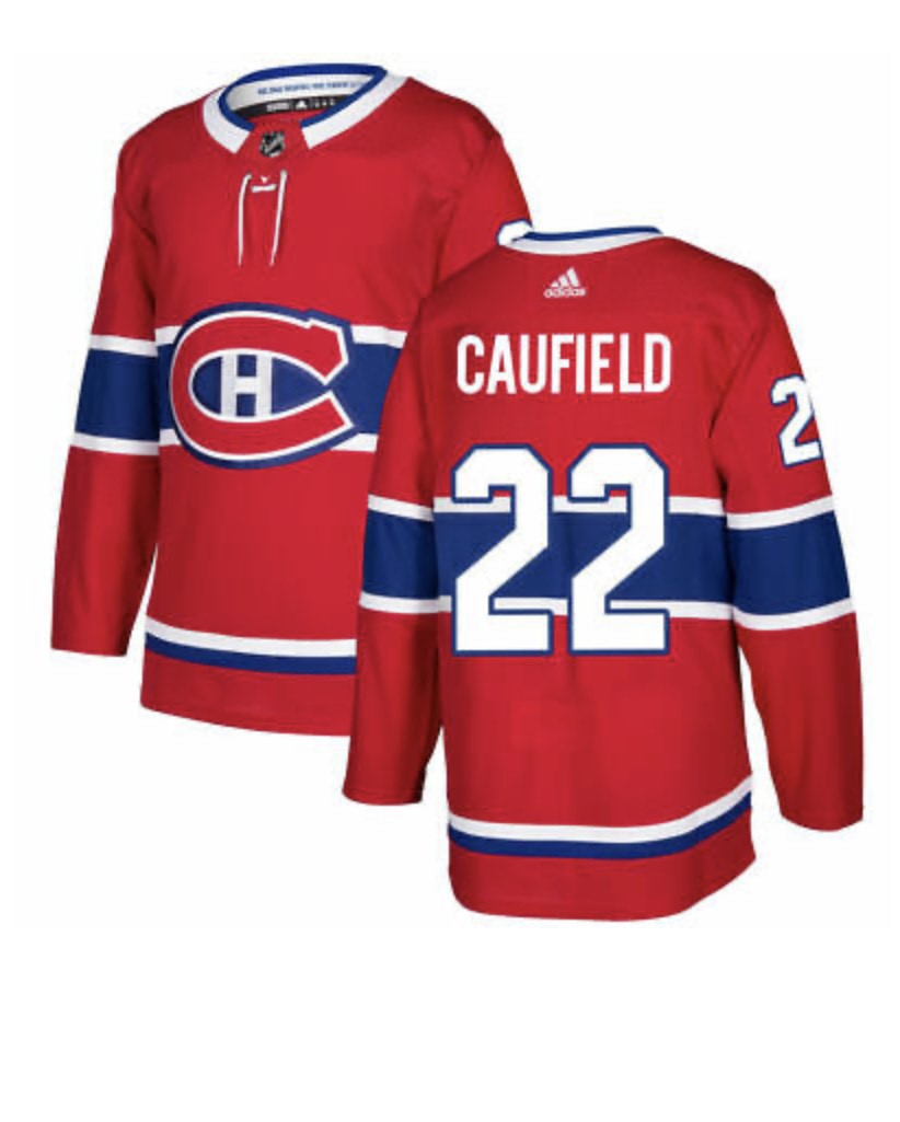 Men Montreal Canadiens 22 Cole Caufield Red Stitched NHL Jersey