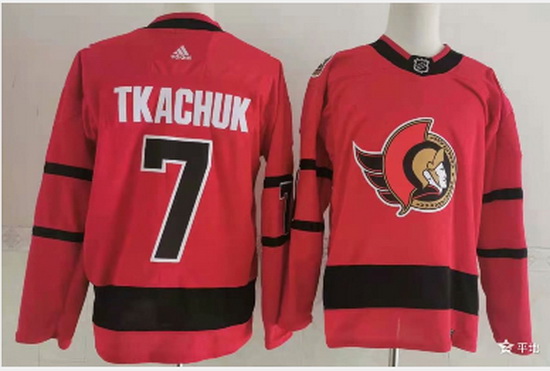 Ottawa Senators 7 Brady Tkachuk Red Men Adidas 2020 21 Reverse Retro Alternate NHL Jersey