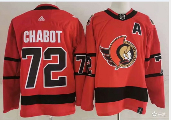 Ottawa Senators 72 Thomas Chabot Red Men Adidas 2020 21 Reverse Retro Alternate NHL Jersey