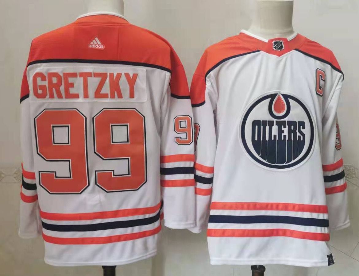 Oilers 99 Wayne Gretzky White 2020 21 Reverse Retro Adidas Jersey