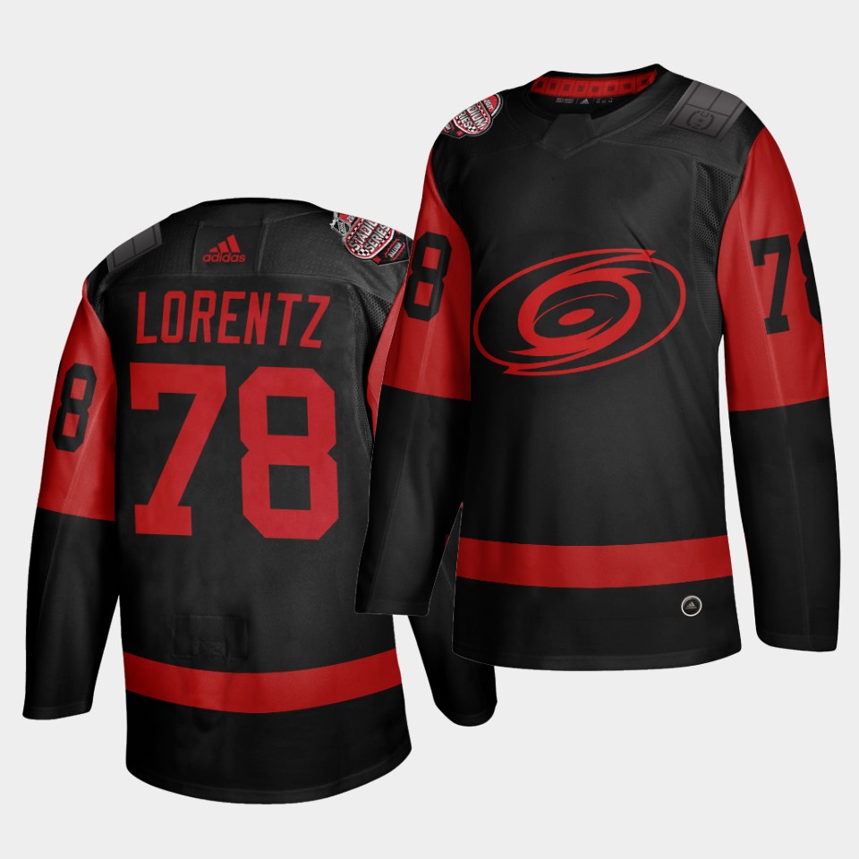 Carolina Hurricanes 78 Steven Lorentz Black Men 2021 Stadium Ser