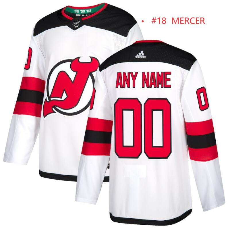 New Jersey Devils Adidas Mercer Dawson 18 White NHL Jersey