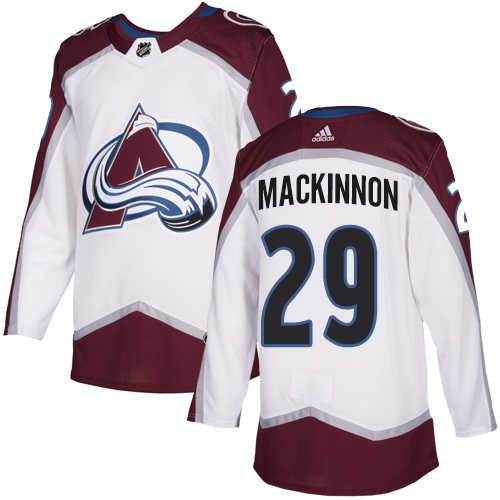 Youth Adidas Avalanche #29 Nathan MacKinnon White Road Authentic