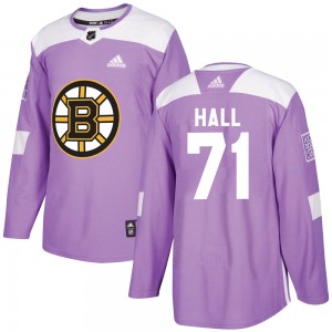Men Boston Bruins 71 Taylor Hall Adidas Authentic Fights Cancer 