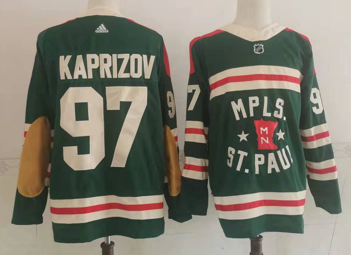 Men Minnesota Wild 97 Kirill Kaprizov Green 2022 Winter Classic Adidas Stitched NHL Jersey