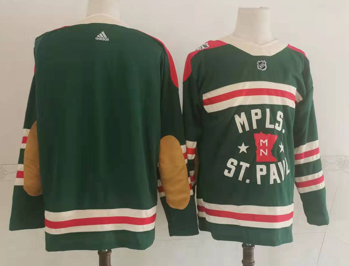 Men Minnesota Wild Blank Green 2022 Winter Classic Adidas Stitched NHL Jersey