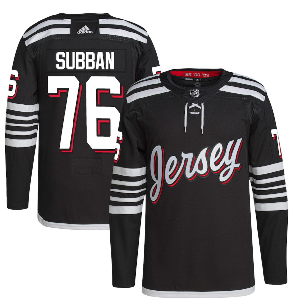 Men New Jersey Devils 76 P K  Subban 2021 2022 Black Stitched Jersey