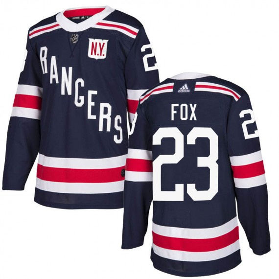 Men New York Rangers 23 Adam Fox Navy Winter Classic Home Stitched Jersey