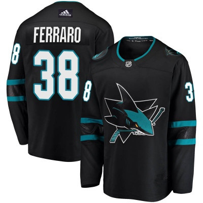 Men San Jose Sharks 38 Mario Ferraro Adidas Breakaway Black Jersey