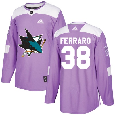 Men San Jose Sharks 38 Mario Ferraro Adidas Hockey Fights Cancer