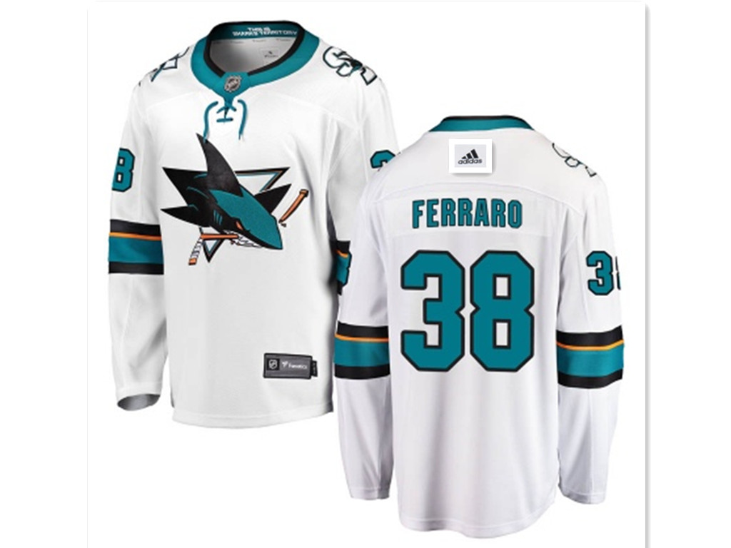 men San Jose Sharks 38 mario ferraro branded away breakaway white jersey