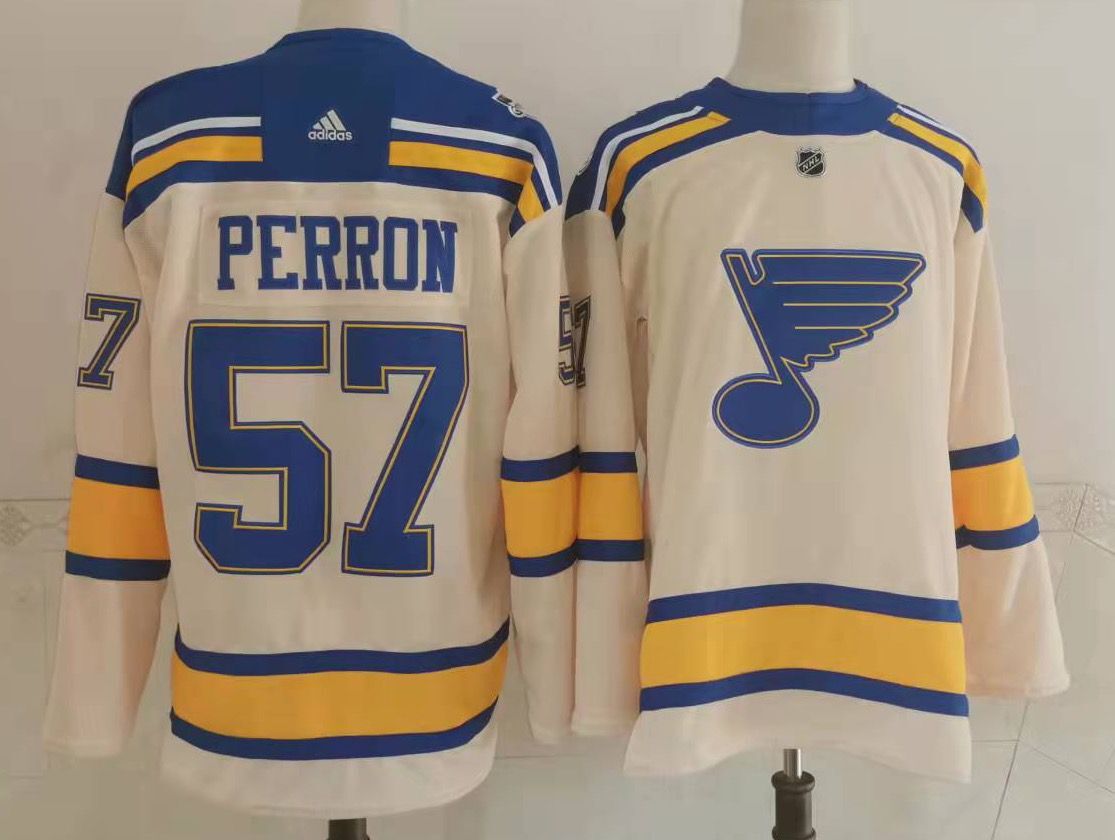 Men St Louis Blues 57 David Perron Cream 2022 Winter Classic Aut