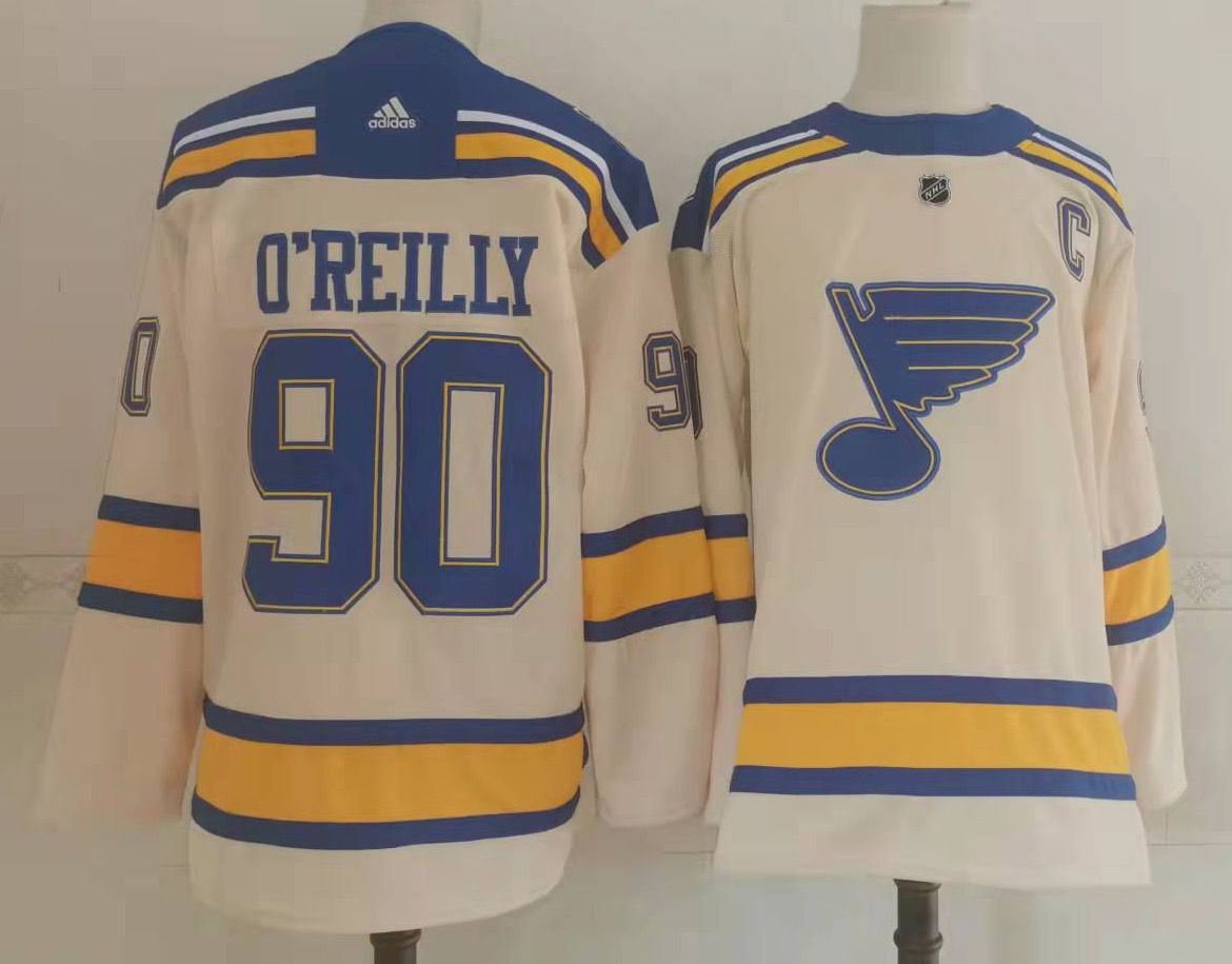 Men St Louis Blues 90 Ryan OReilly Cream 2022 Winter Classic Authentic Jersey