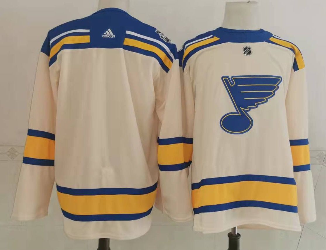 Men St Louis Blues Blank Cream 2022 Winter Classic Authentic Jersey