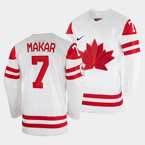 Men's Cale Makar Canada Hockey White 2022 Beijing Winter #7 Olympic Home Jersey