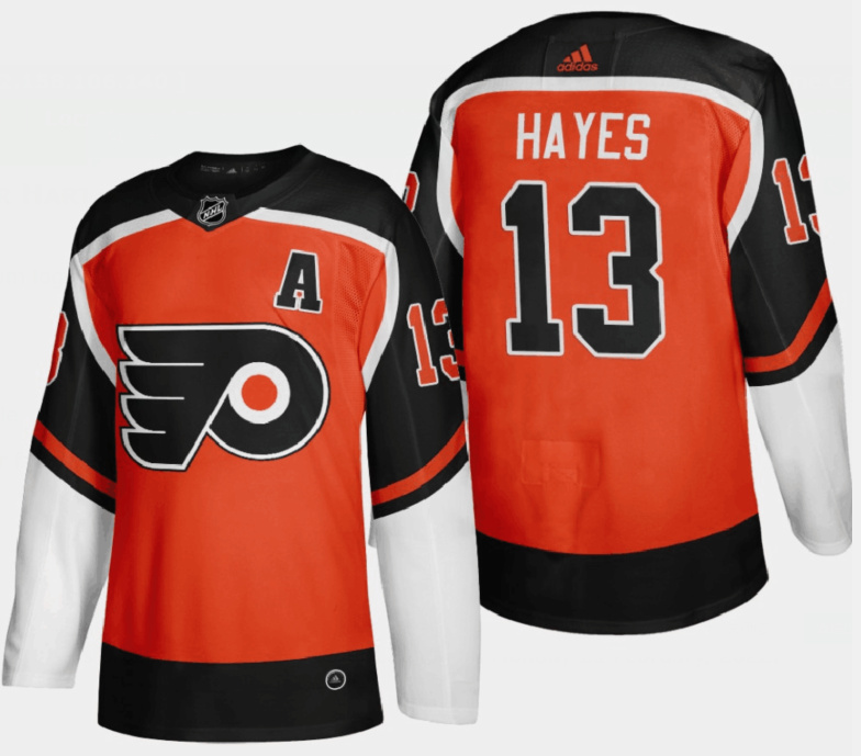 Men Philadelphia Flyers 13 Kevin Hayes Orange Reverse Retro Stit