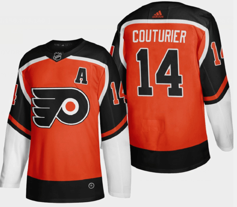 Men Philadelphia Flyers 14 Sean Couturier Orange Stitched NHL Jersey