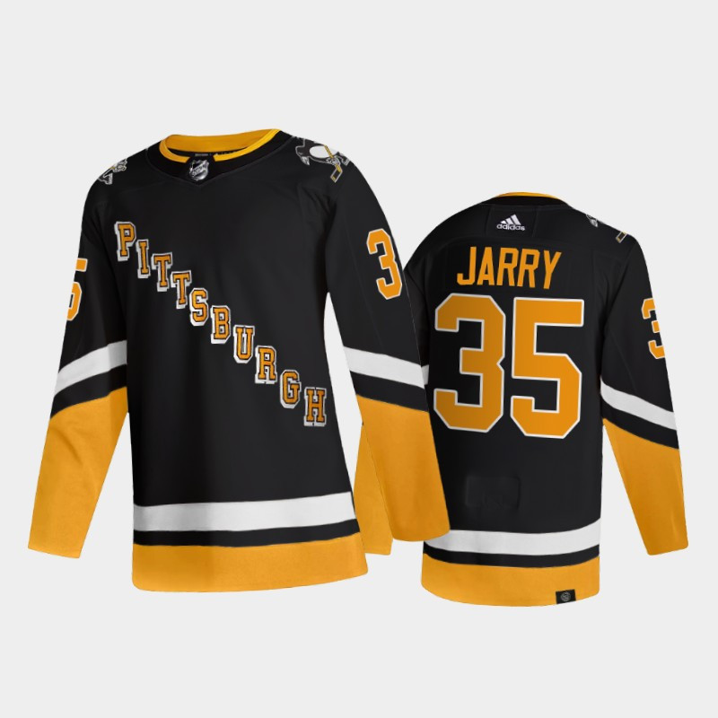Men Pittsburgh Penguins 35 Tristan Jarry 2021 2022 Black Stitche