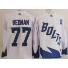 Men Tampa Bay Lightning 77 Victor Hedman White 2022 Stadium Series Authentic Jersey