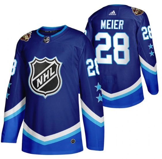 Men San Jose Sharks 28 Timo Meier 2022 All Star Blue Stitched Jersey