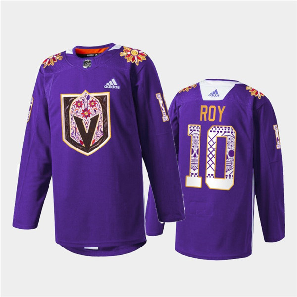 Men Vegas Golden Knights 10 Nicolas Roy Purple Hispanic Heritage