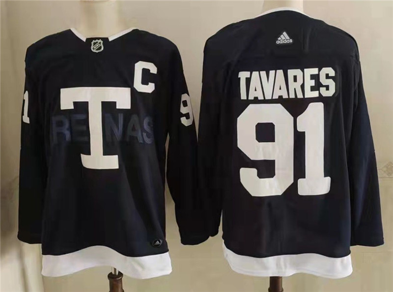 Men's Toronto Maple Leafs 91 John Tavares Navy 2022 NHL Heritage Classic Adidas Jersey