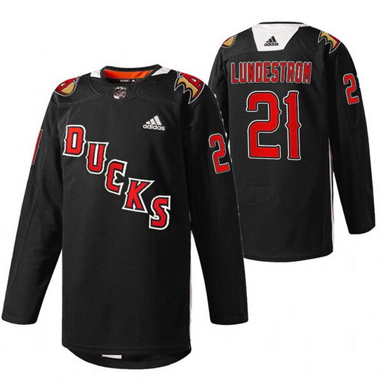 Men Anaheim Ducks 21 Isac Lundestrom 2022 Black Angels Night Sti