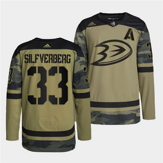 Men Anaheim Ducks 33 Jakob Silfverberg 2022 Camo Military Apprec