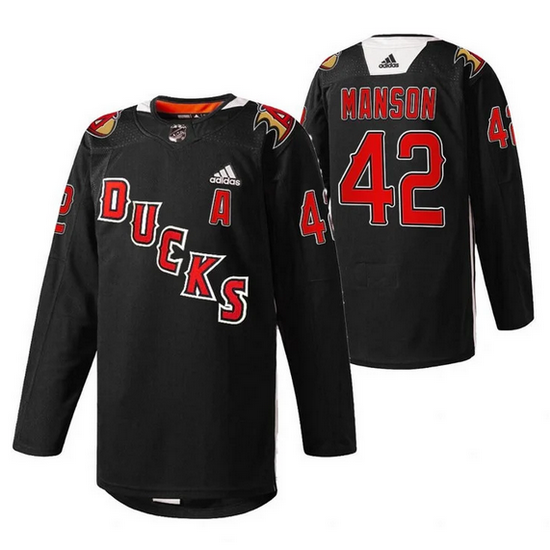 Men Anaheim Ducks 42 Josh Manson 2022 Black Angels Night Stitche