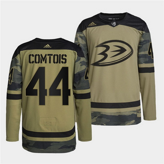 Men Anaheim Ducks 44 Max Comtois 2022 Camo Military Appreciation