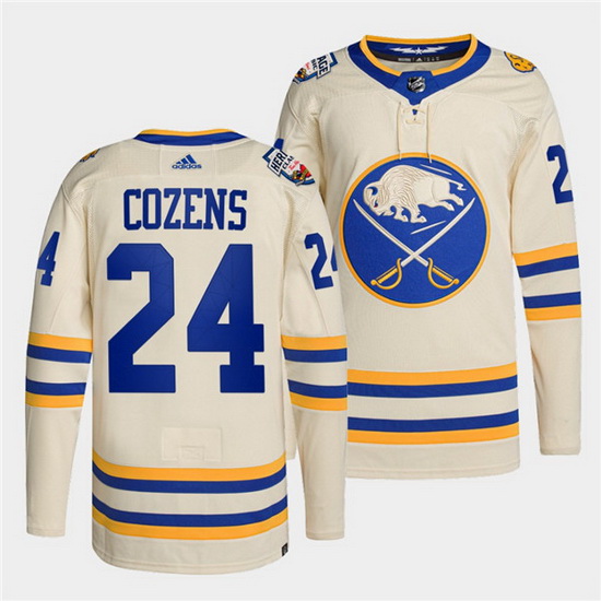 Men Buffalo Sabres 24 Dylan Cozens 2022 Cream Heritage Classic S
