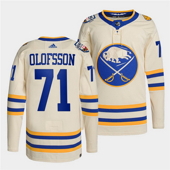 Men Buffalo Sabres 71 Victor Olofsson 2022 Cream Heritage Classi