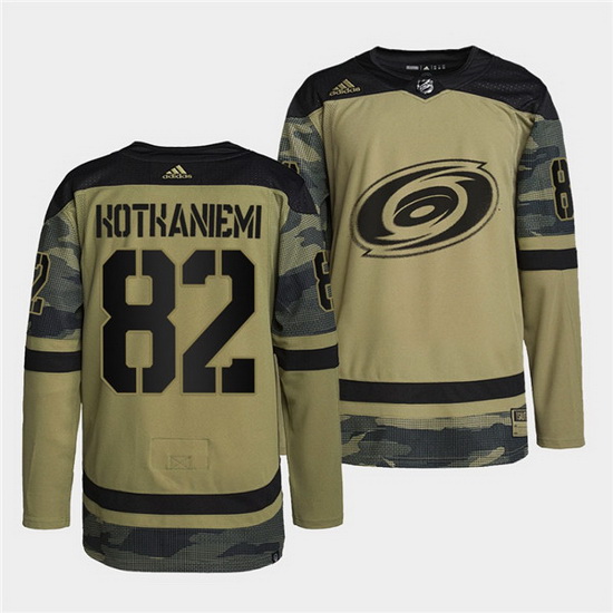 Men Carolina Hurricanes 82 Jesperi Kotkaniemi 2022 Camo Military Appreciation Night Stitched jersey