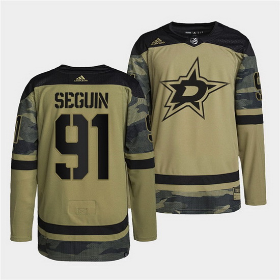 Men Dallas Stars 91 Tyler Seguin 2022 Camo Military Appreciation