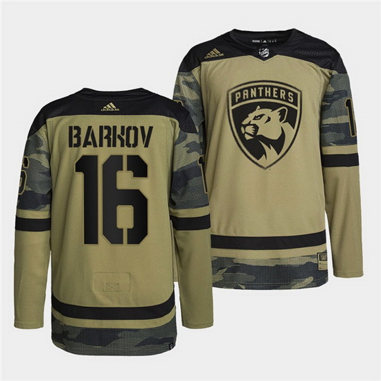 Men Florida Panthers 16 Aleksander Barkov 2022 Camo Military App