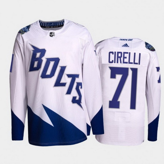 Men Tampa Bay Lightning 2371 Anthony Cirelli 2022 White Stadium 