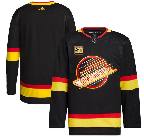 Men Vancouver Canucks Blank 50th Anniversary Black Stitched jersey