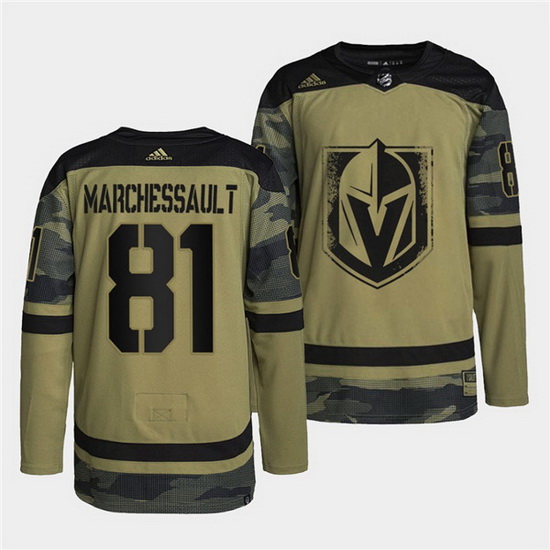 Men Vegas Golden Knights 81 Jonathan Marchessault 2022 Camo Military Appreciation Night Stitched jer