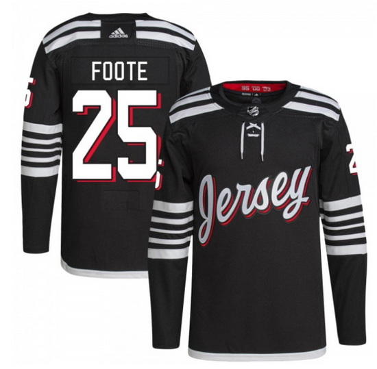 Men New Jersey Devils 25 Nolan Foote 2021 22 Black Stitched Jerse