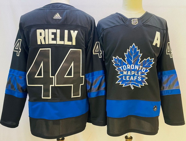 Men Toronto Maple Leafs Black 44 Morgan Rielly Alternate Premier Breakaway Reversible Stitched jerse