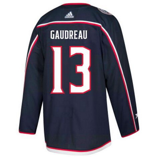 Men Adidas Columbus Blue Jackets 13 Johnny Gaudreau Premier Navy Blue Home NHL Jersey