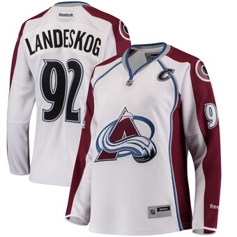 Women Colorado Avalanche #92 Gabriel Landeskog White Stitched NHL Jersey