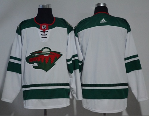 Men Adidas Minnesota Wild Blank White Stitched NHL Jersey