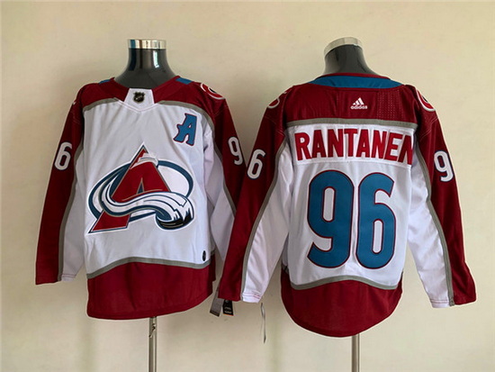 Men Colorado Avalanche 96 Mikko Rantanen White Stitched Jersey