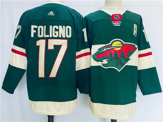 Men Minnesota Wild 17 Marcus Foligno Green Stitched Jersey