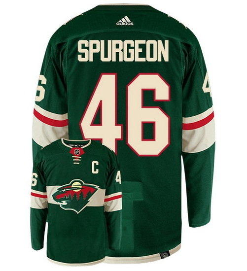 Men Minnesota Wild 46 Jared Spurgeon Green Stitched Jersey