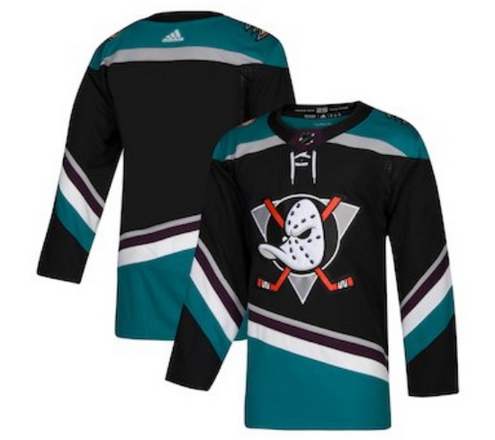 Men Anaheim Ducks Blank Black Teal Stitched Jersey