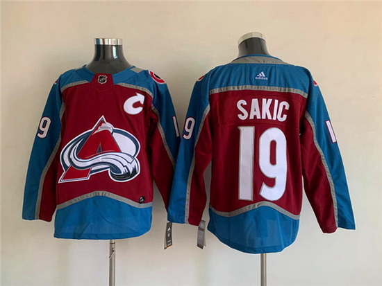 Men Colorado Avalanche 19 Joe Sakic Burgundy Stitched Jersey