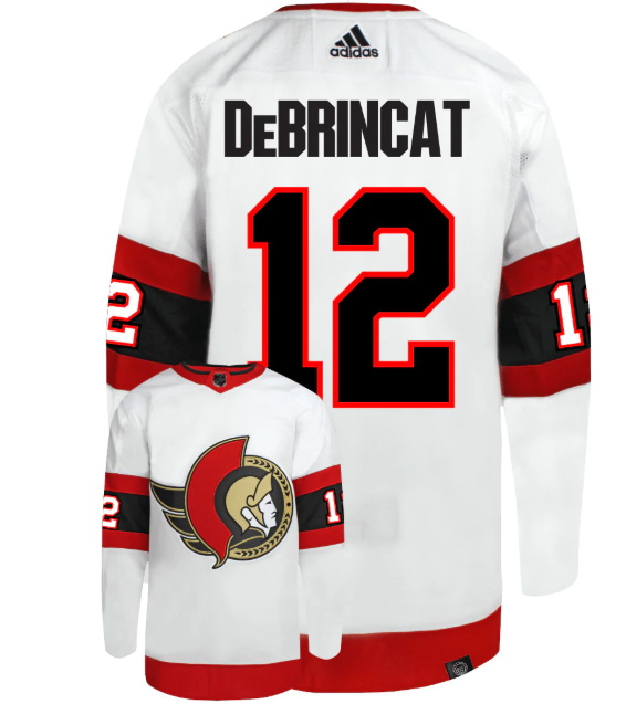Men Ottawa Senators 12 Alex DeBrincat White Stitched Home Jersey