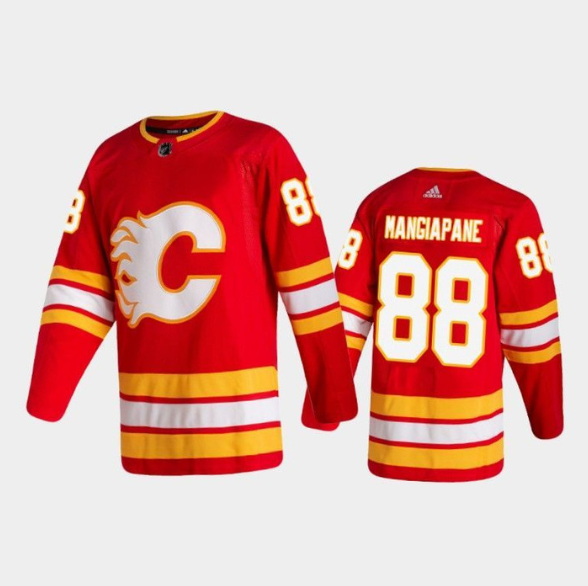 Men Calgary Flames 88 Andrew Mangiapane Red Stitched Jersey